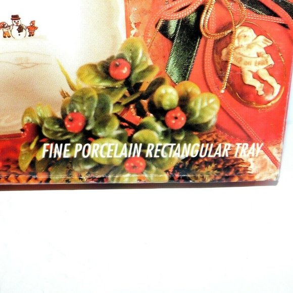 Vintage 80s Kopin Christmas Pleasure Village Large Rectangular Serving Tray - Picture 7 of 9